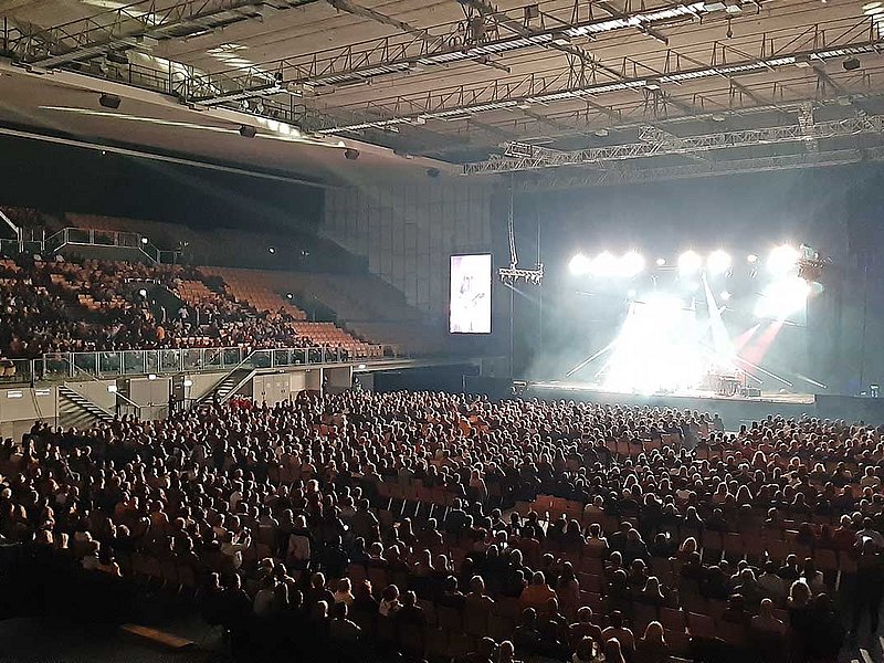 Olympiaworld Innsbruck visitors at a live concert in the Olympia Hall