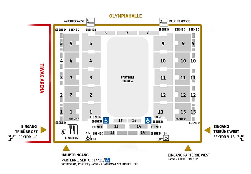 Olympiaworld Innsbruck hall plan Olympia hall
