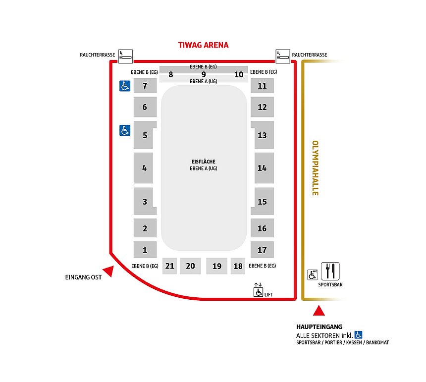 Olympiaworld Innsbruck Saalplan TIWAG Arena