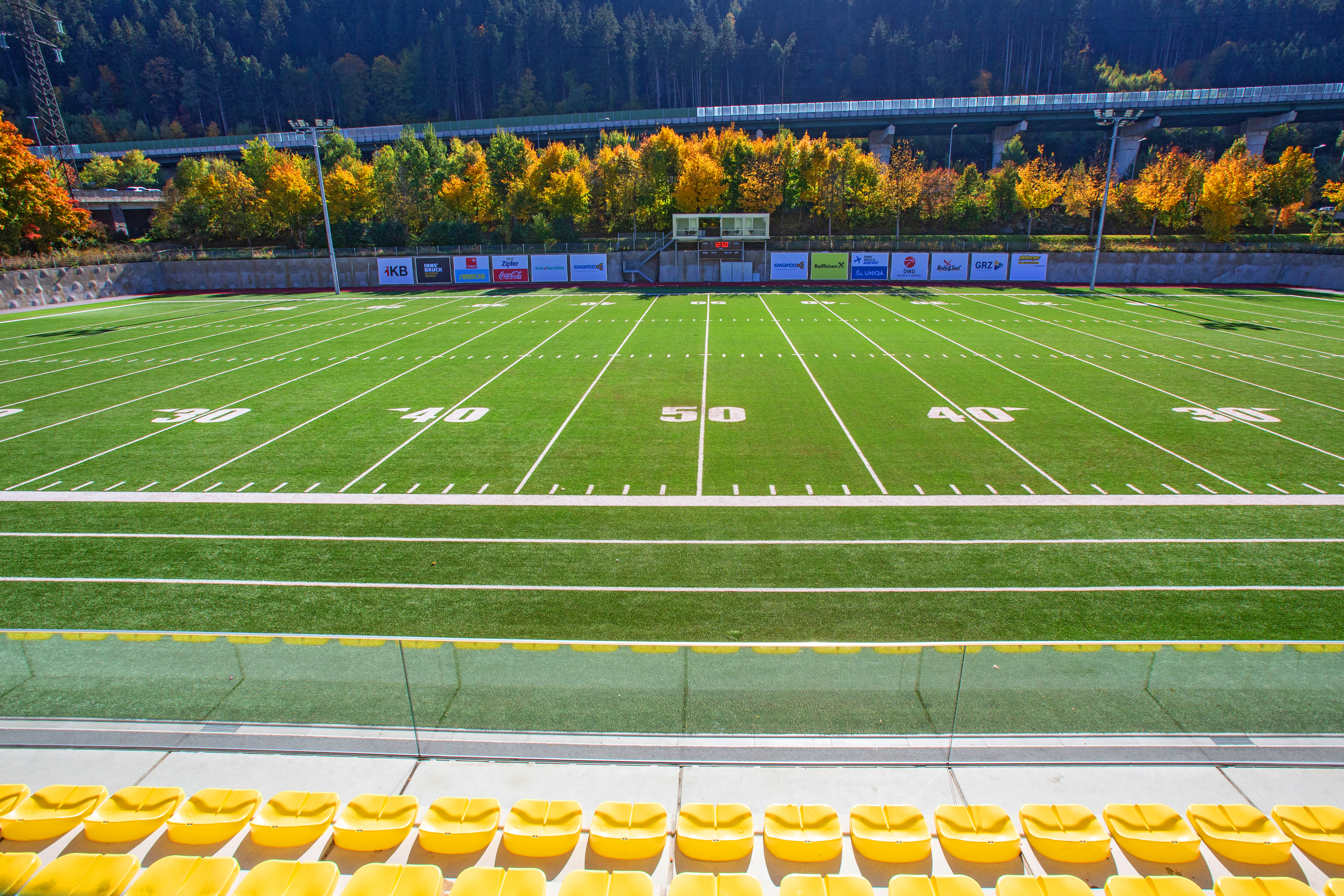 Olympiaworld Innsbruck pitch and stands