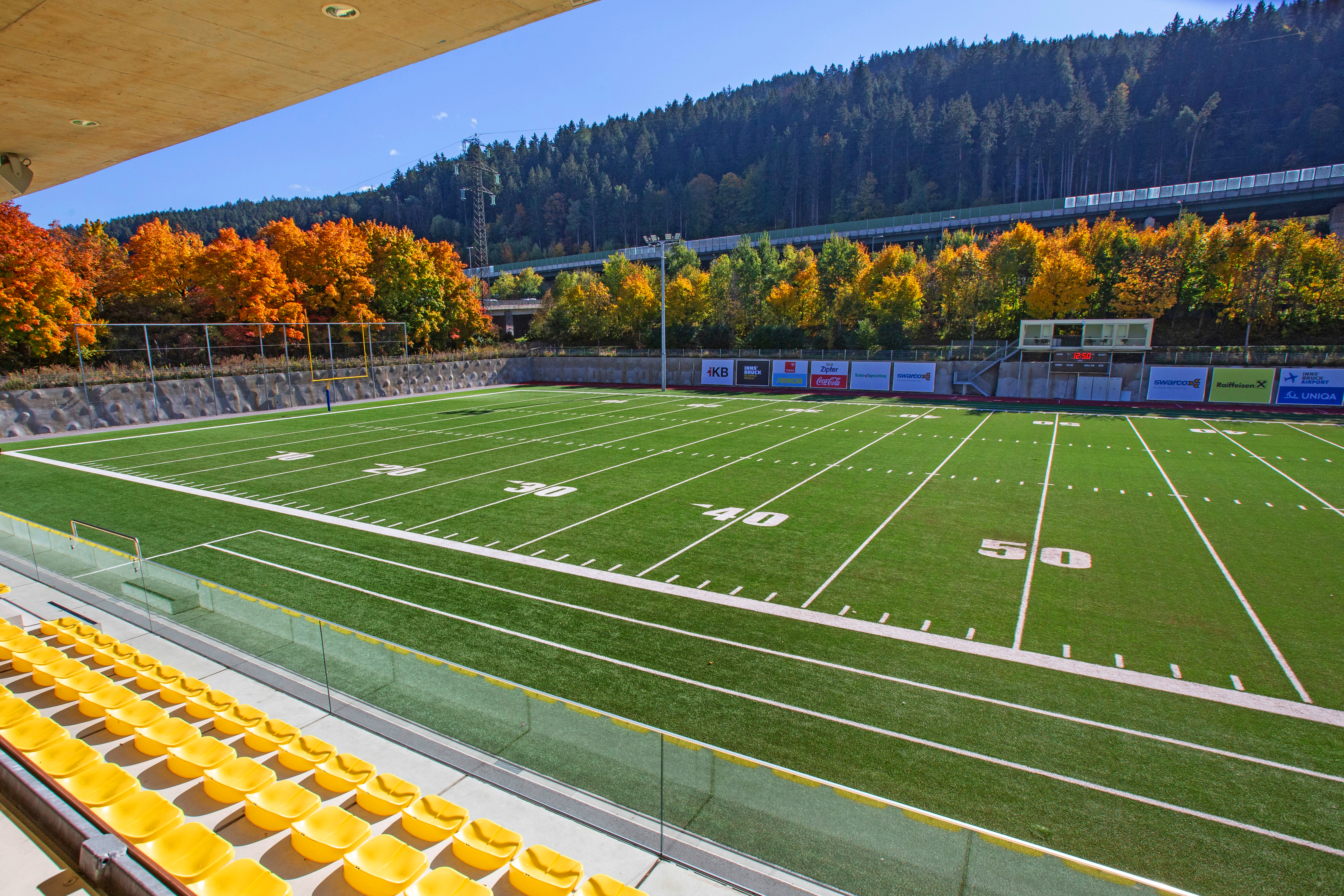 Olympiaworld Innsbruck pitch and stands