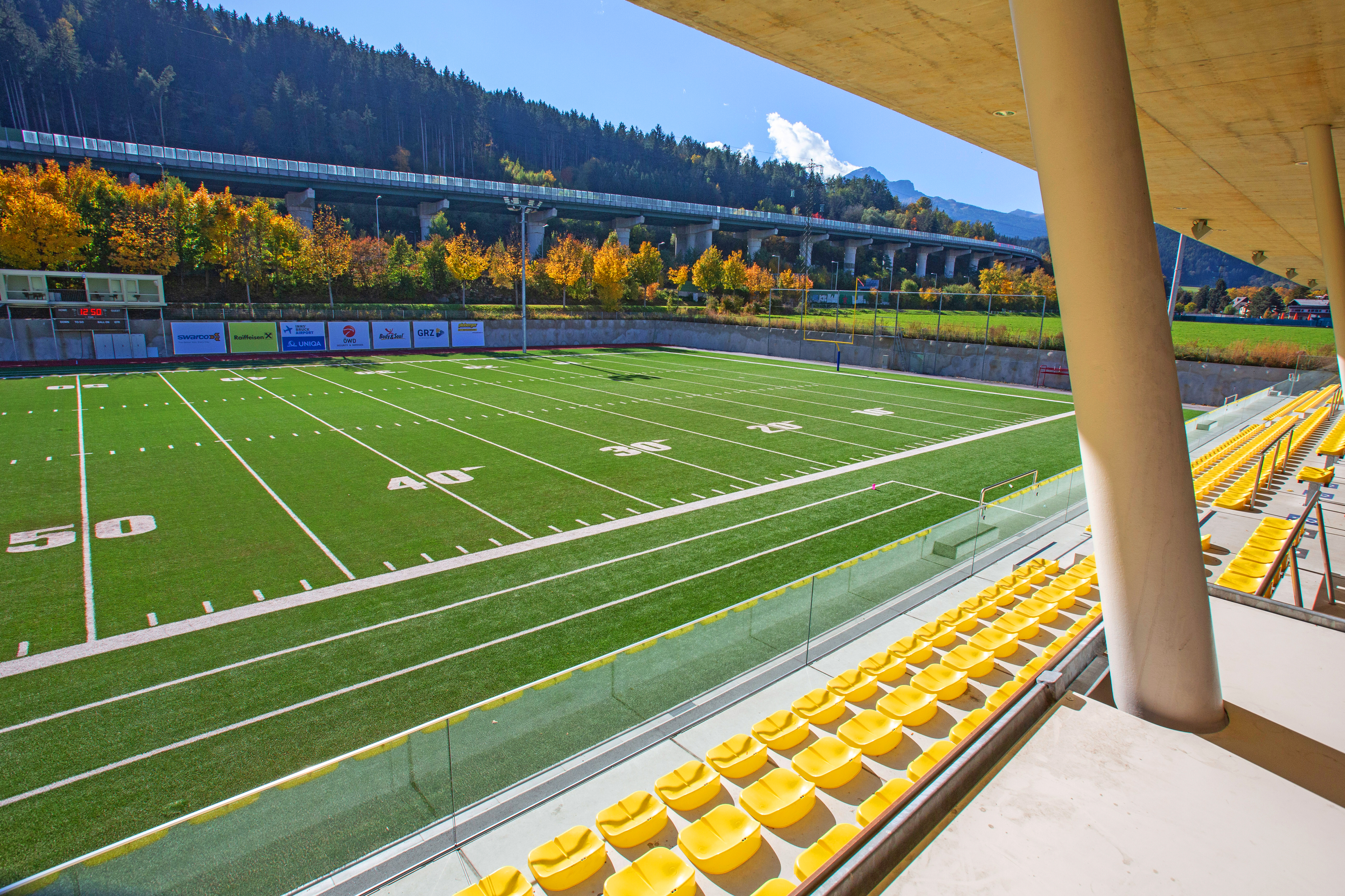 Olympiaworld Innsbruck pitch and stands