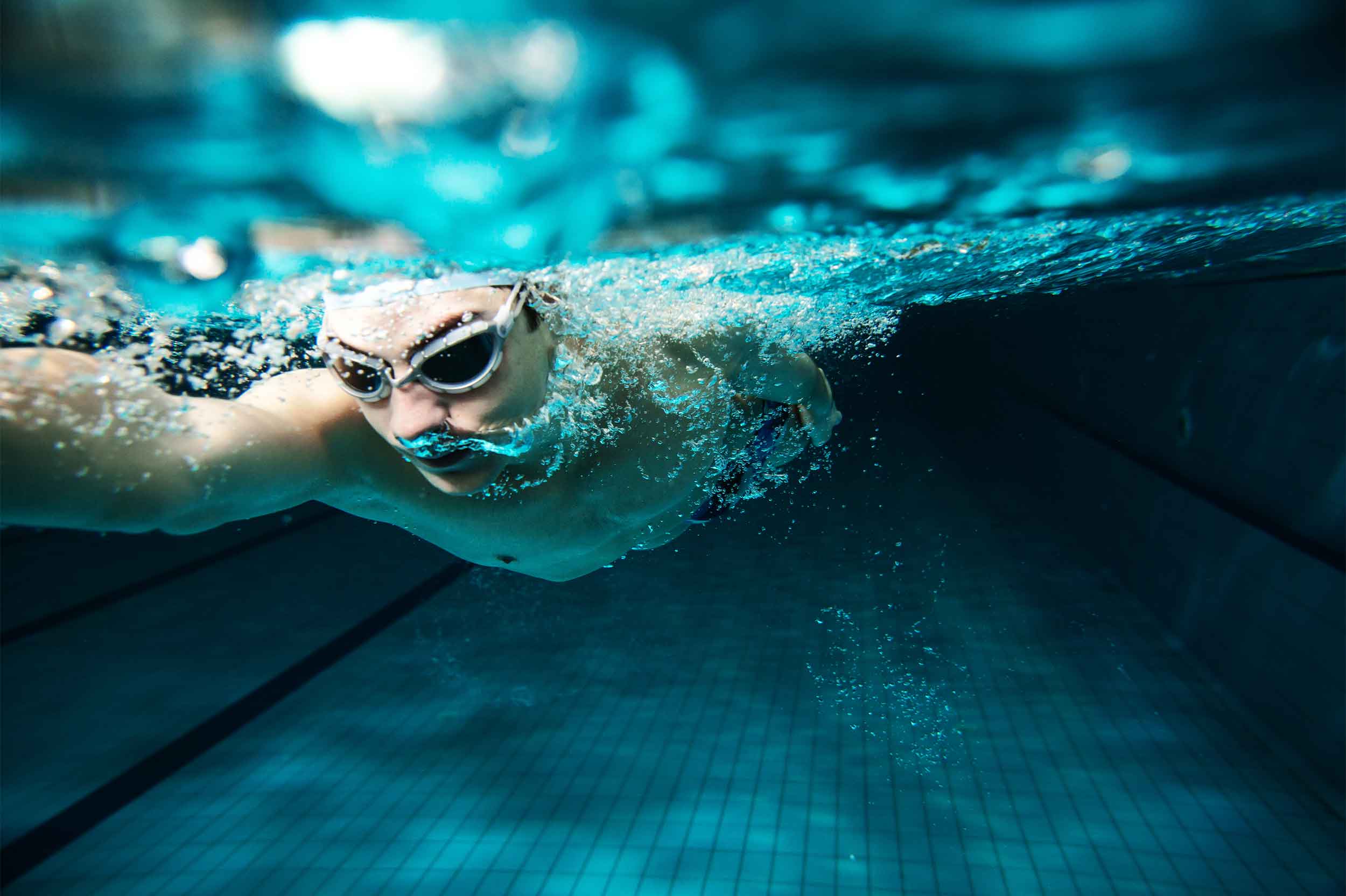 Olympiaworld Innsbruck swimme in the swimming pool