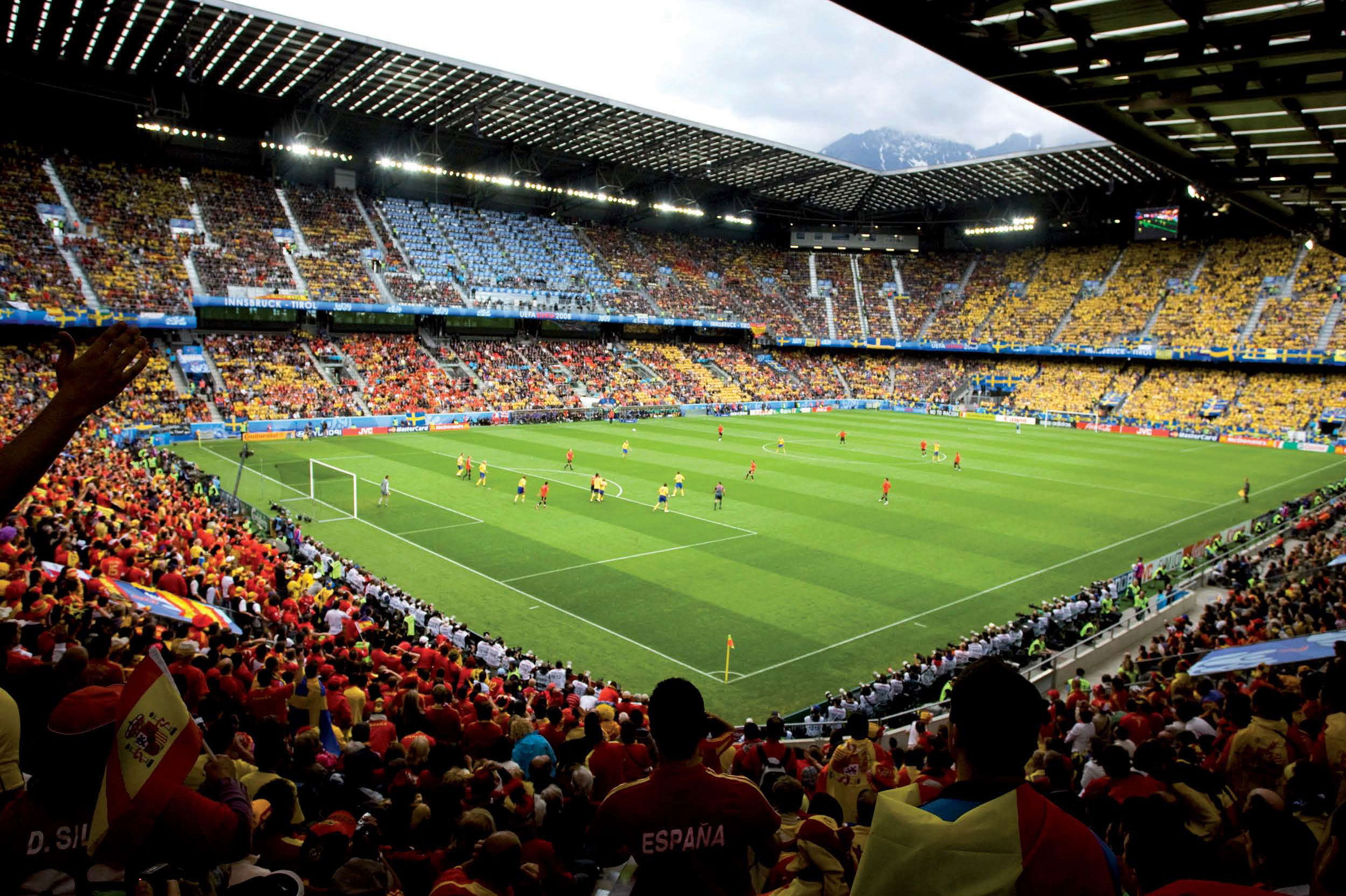 Olympiaworld Innsbruck Tivoli Stadium with visitors