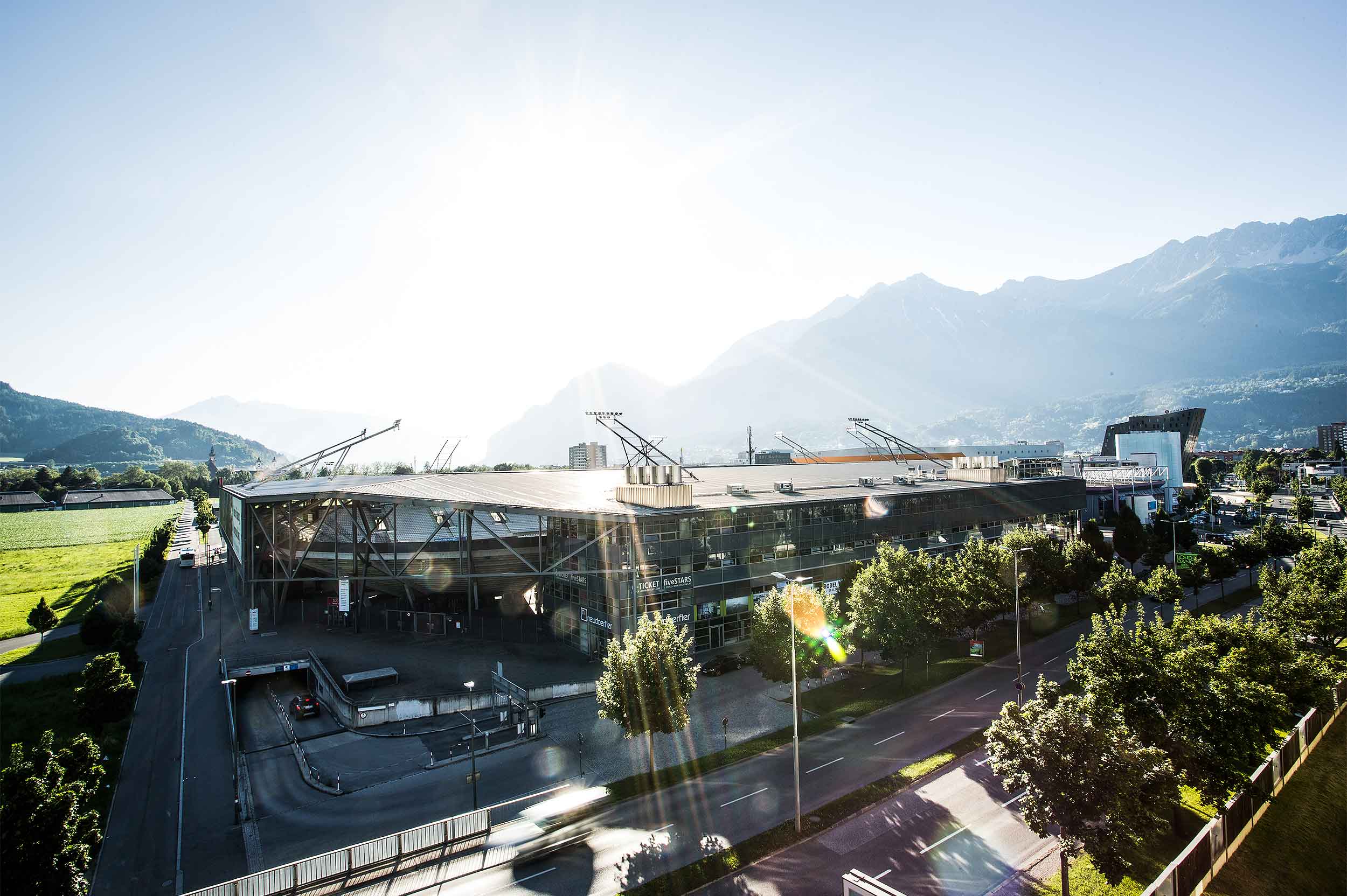 Olympiaworld Innsbruck Tivoli Stadium exterior view