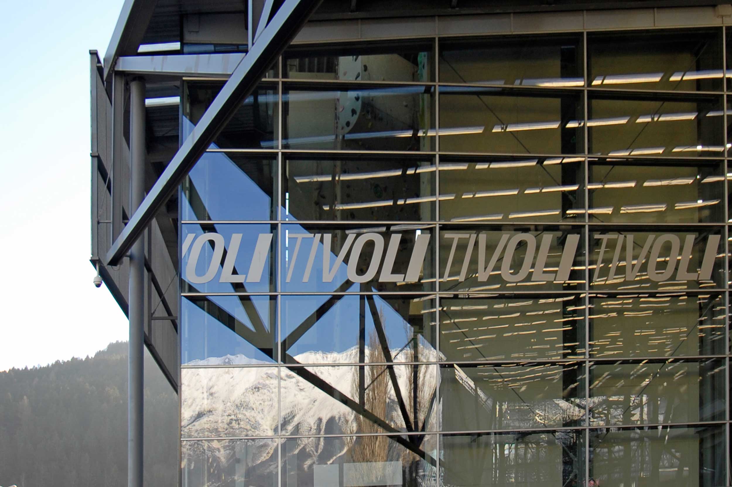 Olympiaworld Innsbruck Tivoli Stadium glass facade